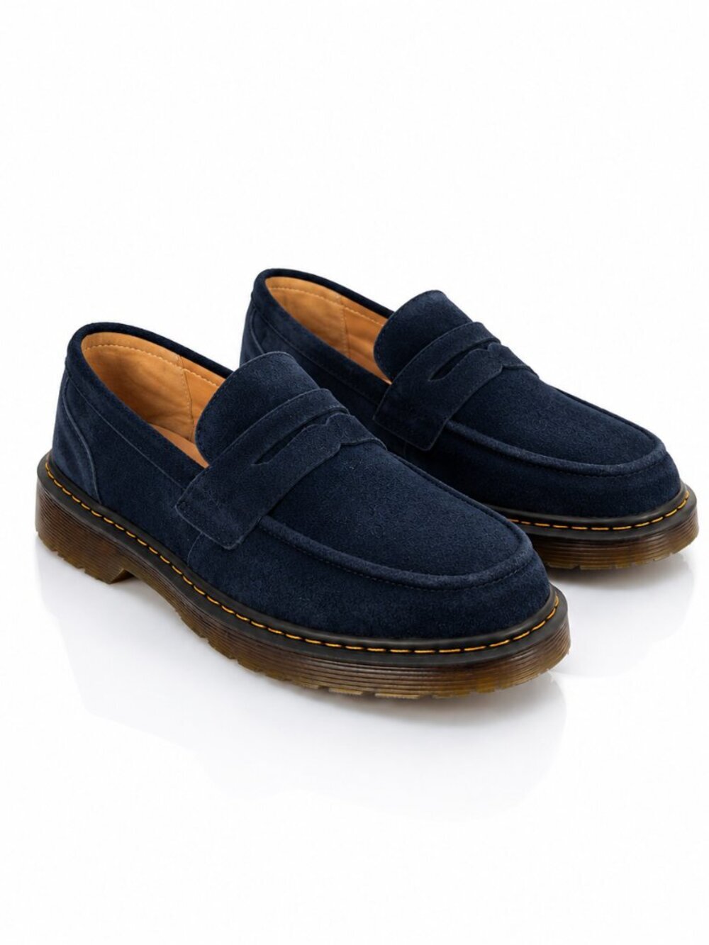 SENNYO Blue Suede Leather Penny Loafer Shoes 9.5 NWOT
